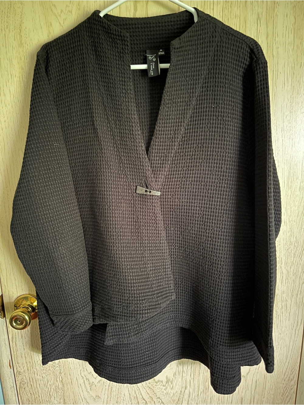 Focus Casual Life Women’s Size Medium Waffle Knit 1-Button Lagonlook Cardigan